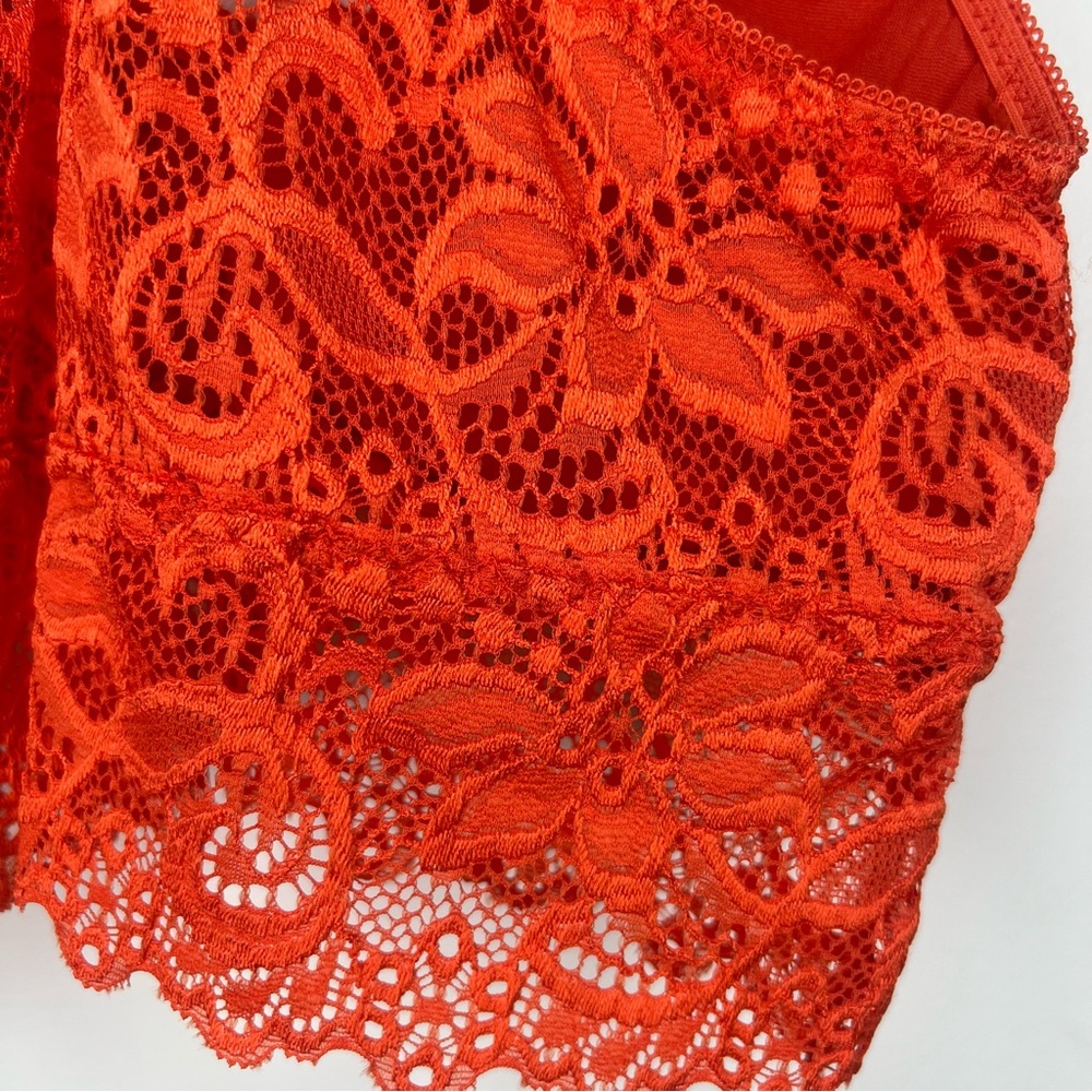 Kathy Lace Bralette Size Small Medium in Vibrant Orange Coral - Picture 6 of 9